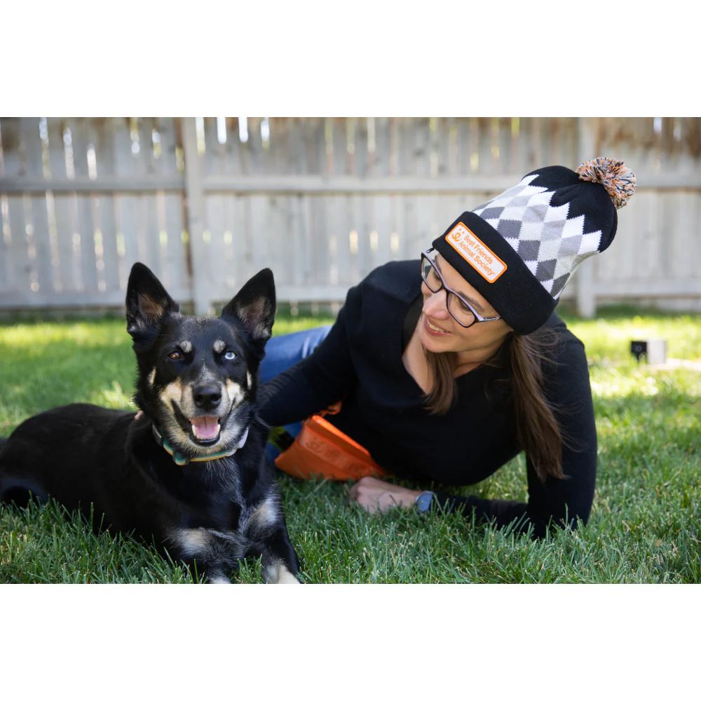Diamond Pom Knit Beanie - Image 4