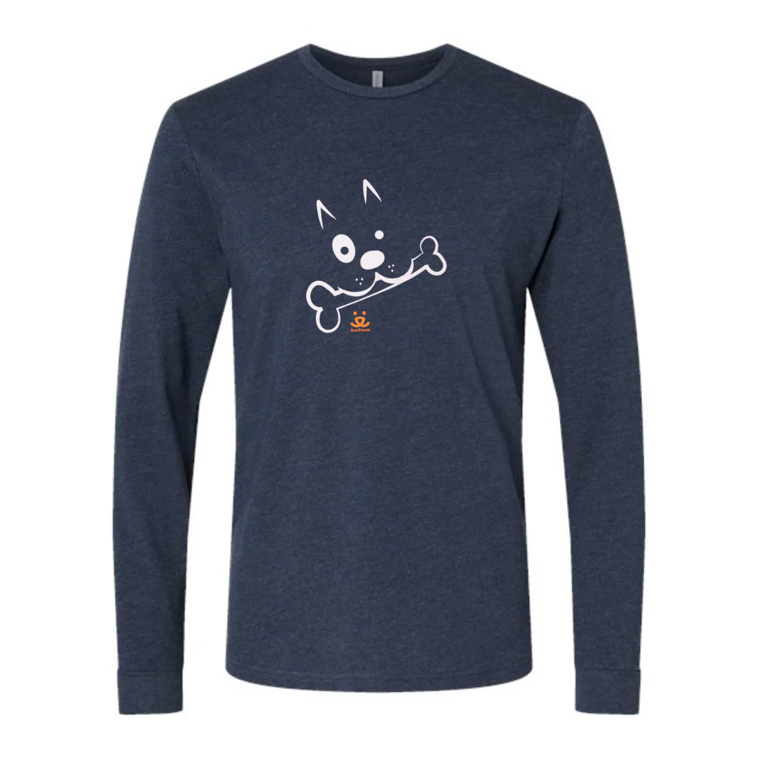 Dog With Bone Long Sleeve Unisex T-shirt - Image 2