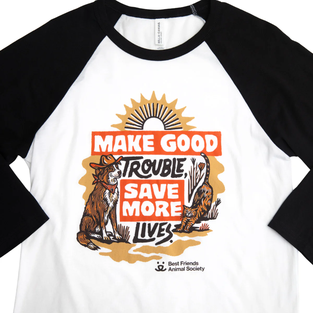 Good Trouble Raglan Three-Quarter Baseball Tee - Image 3
