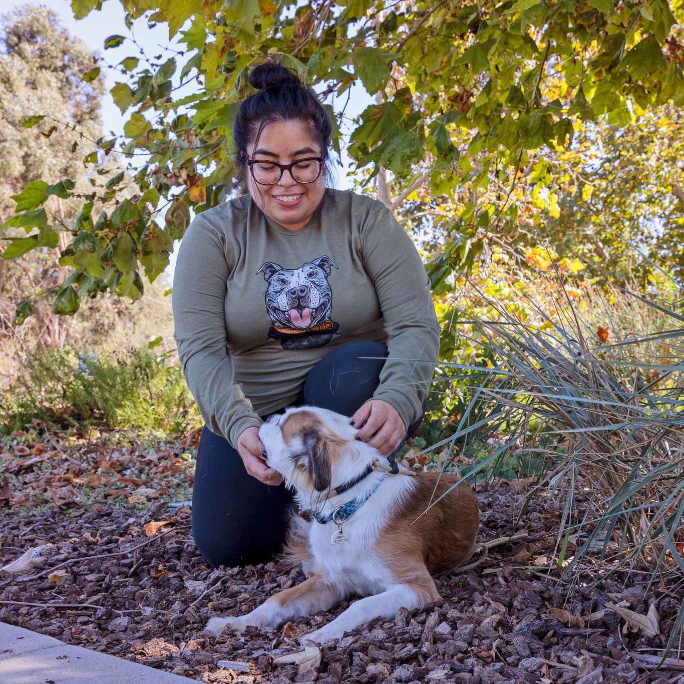 Wild Tribute Smiling Dog Long Sleeve T-Shirt - Image 3